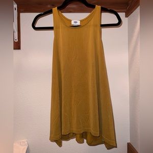 Mustard colored relaxed fit tank top